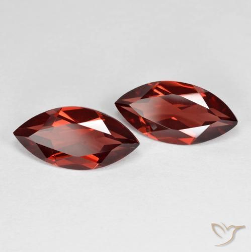 Gemme di Granato Piropo Rosso medio naturale da 3.87 ct, Taglio marquise, VVS-VS