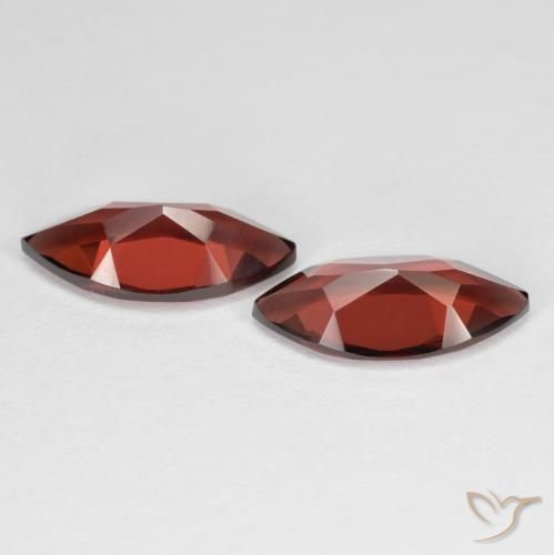 Gemme di Granato Piropo Rosso medio naturale da 3.87 ct, Taglio marquise, VVS-VS