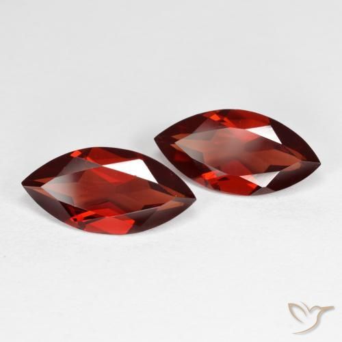 Gemme di Granato Piropo Rosso medio naturale da 3.60 ct, Taglio marquise, VVS-VS
