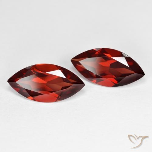 Gemme di Granato Piropo Sangria rossa naturale da 3.95 ct, Taglio marquise, VVS-VS