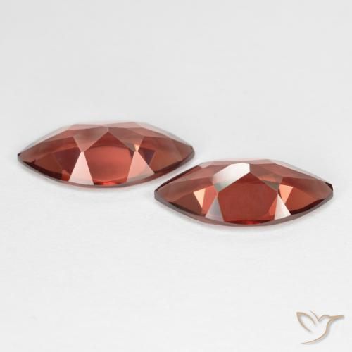 Gemme di Granato Piropo Rosso mattone intenso naturale da 3.76 ct, Taglio marquise, VS