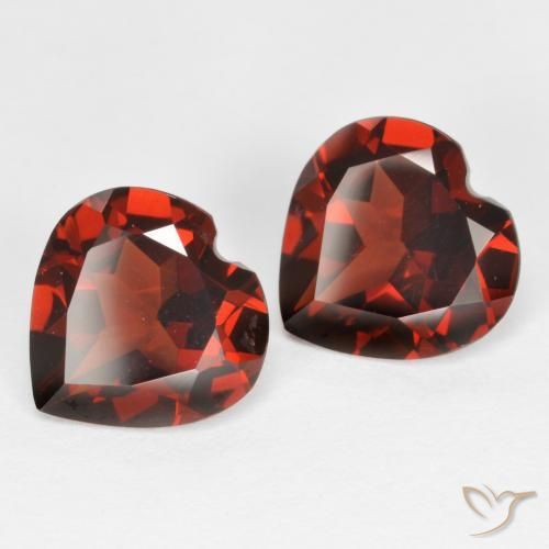 Granato piropo naturale rosso da 3,59 ct, a forma di cuore, VS