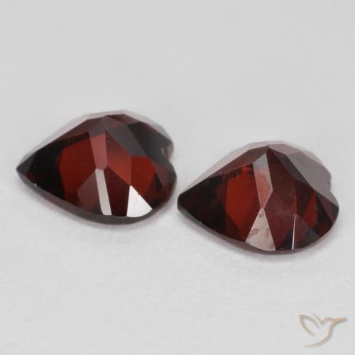 Gemme di Granato Piropo Rosso scuro naturale da 3.55 ct, Cuore, VS