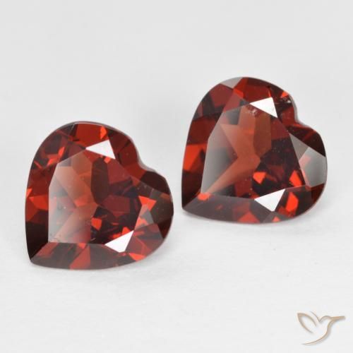 Gemme di Granato Piropo Ribes Rosso naturale da 3.50 ct, Cuore, VS