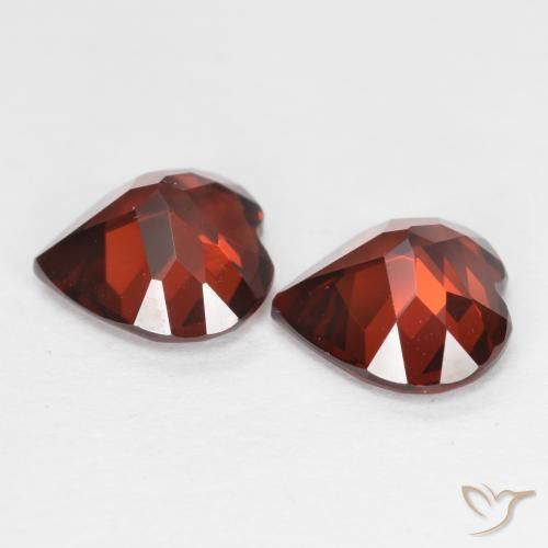 Gemme di Granato Piropo Ribes Rosso naturale da 3.50 ct, Cuore, VS