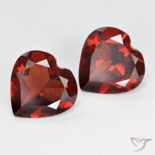 Granato piropo naturale rosso da 3,65 ct, a forma di cuore, VS