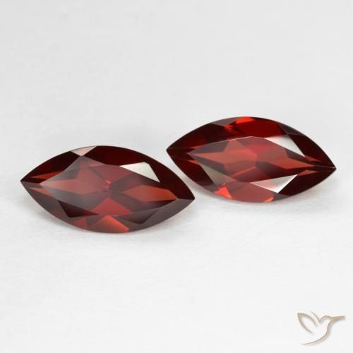 Gemme di Granato Piropo Rosso Sangue Profondo naturale da 4.37 ct, Taglio marquise, VVS-VS
