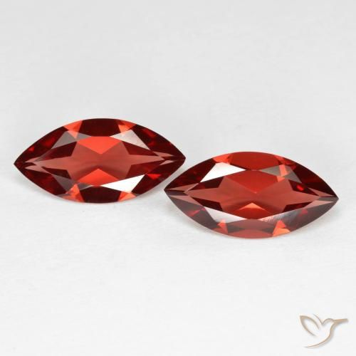 Gemme di Granato Piropo Rosso scuro naturale da 3.35 ct, Taglio marquise, VVS-VS