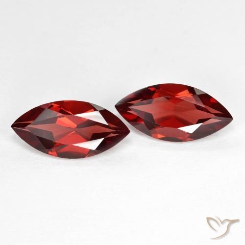 Gemme di Granato Piropo Ribes Rosso naturale da 3.85 ct, Taglio marquise, VVS