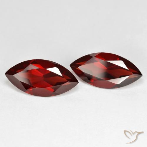 Gemme di Granato Piropo Rosso scuro naturale da 3.96 ct, Taglio marquise, VVS