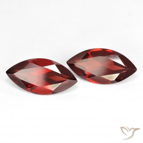 Gemme di Granato Piropo Rosso medio naturale da 3.93 ct, Taglio marquise, VVS-VS