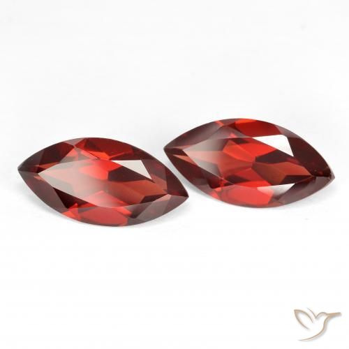 Gemme di Granato Piropo Rosso medio naturale da 3.75 ct, Taglio marquise, VS