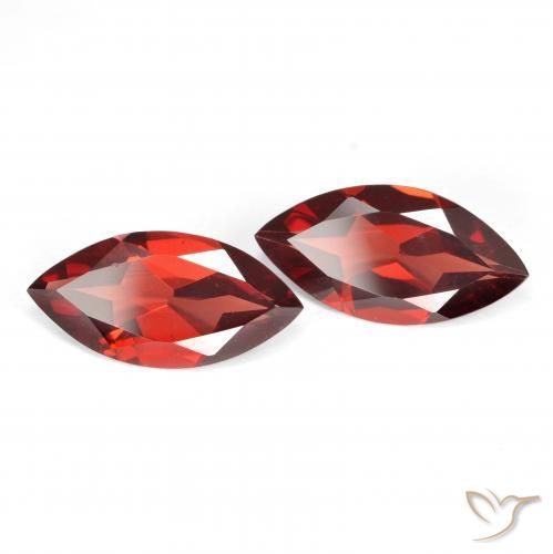 Gemme di Granato Piropo Ribes Rosso naturale da 3.37 ct, Taglio marquise, VVS-VS