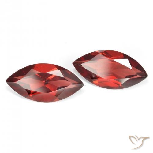 Gemme di Granato Piropo Rosso medio naturale da 3.96 ct, Taglio marquise, VVS-VS