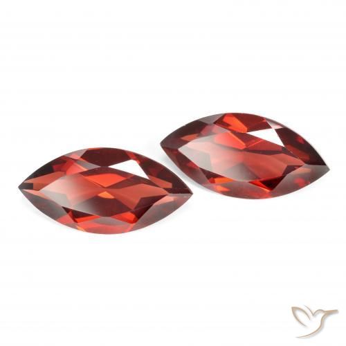 Gemme di Granato Piropo Rosso medio naturale da 3.82 ct, Taglio marquise, VVS-VS