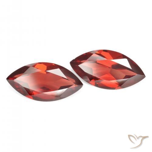 Gemme di Granato Piropo Rosso medio naturale da 3.93 ct, Taglio marquise, VVS-VS