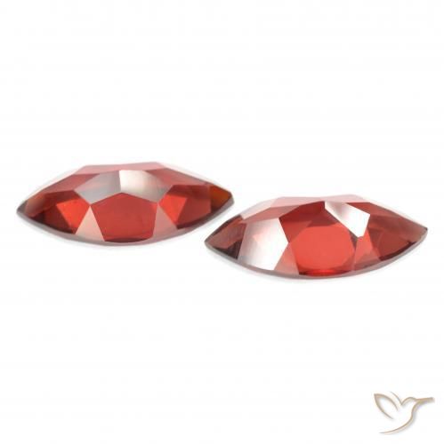 Gemme di Granato Piropo Rosso medio naturale da 3.93 ct, Taglio marquise, VVS-VS