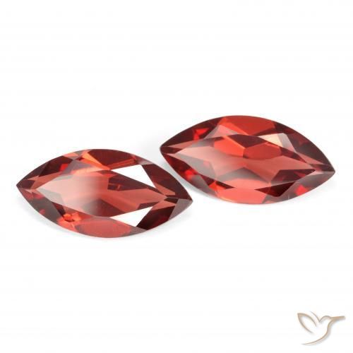 Gemme di Granato Piropo Ribes Rosso naturale da 3.80 ct, Taglio marquise, VVS-VS