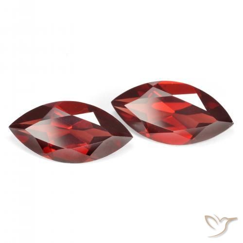 Gemme di Granato Piropo Rosso medio naturale da 4.24 ct, Taglio marquise, VVS-VS