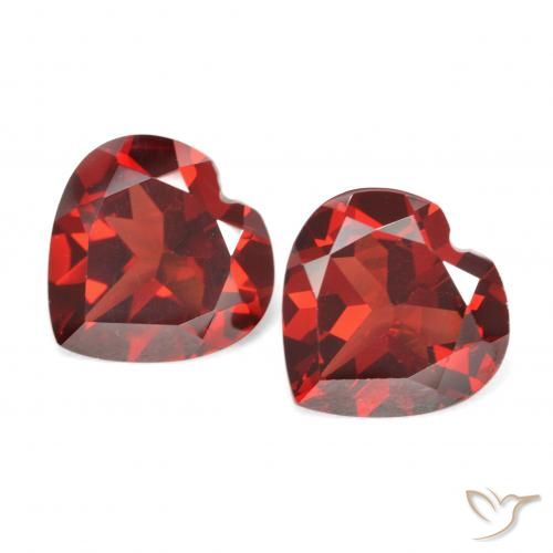 Granato piropo naturale rosso da 3,71 ct, a forma di cuore, VVS-VS