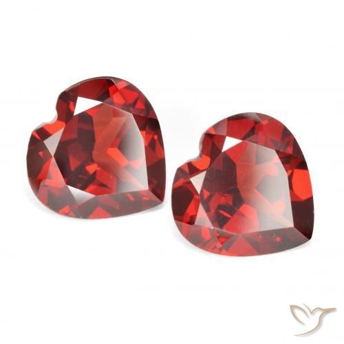 Granato piropo naturale rosso da 3,71 ct, a forma di cuore, VVS-VS