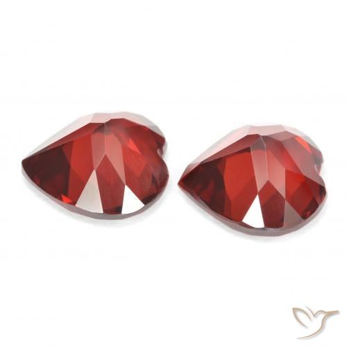 Granato piropo naturale rosso da 3,71 ct, a forma di cuore, VVS-VS