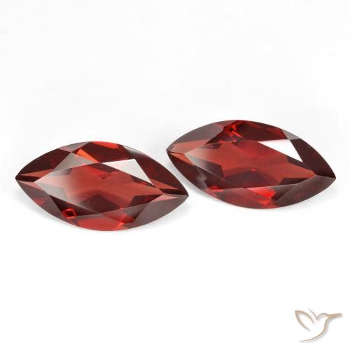 Gemme di Granato Piropo Sangria rossa naturale da 3.89 ct, Taglio marquise, VVS-VS