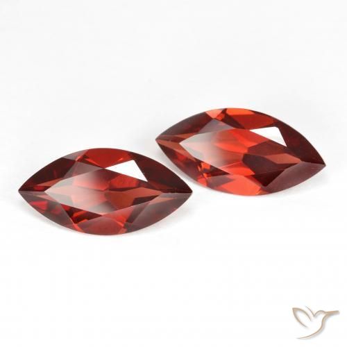 Gemme di Granato Piropo Rosso medio naturale da 3.77 ct, Taglio marquise, VVS-VS