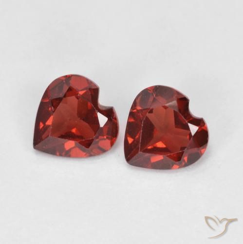 Gemme di Granato Piropo Ribes Rosso naturale da 0.99 ct, Cuore, VVS-VS