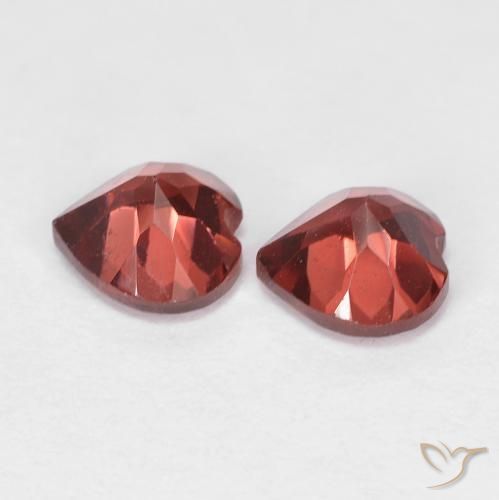 Gemme di Granato Piropo Rosso medio naturale da 1.31 ct, Cuore, VVS-VS