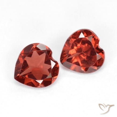 Gemme di Granato Piropo Ribes Rosso naturale da 1.09 ct, Cuore, VVS-VS