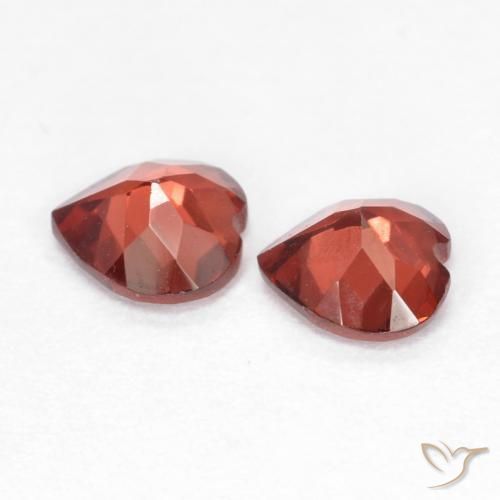 Gemme di Granato Piropo Ribes Rosso naturale da 1.09 ct, Cuore, VVS-VS