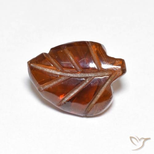 Granato Piropo Arancione rossastra naturale da 3.17 ct, Taglio a fantasia, Traslucido