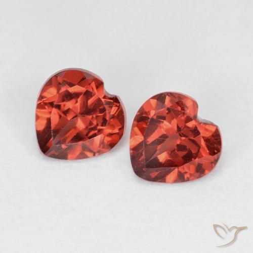 Gemme di Granato Piropo Ribes Rosso naturale da 1.16 ct, Cuore, VVS-VS