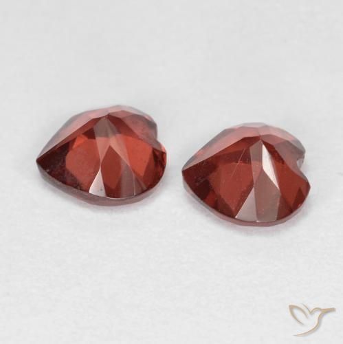 Gemme di Granato Piropo Ribes Rosso naturale da 1.16 ct, Cuore, VVS-VS