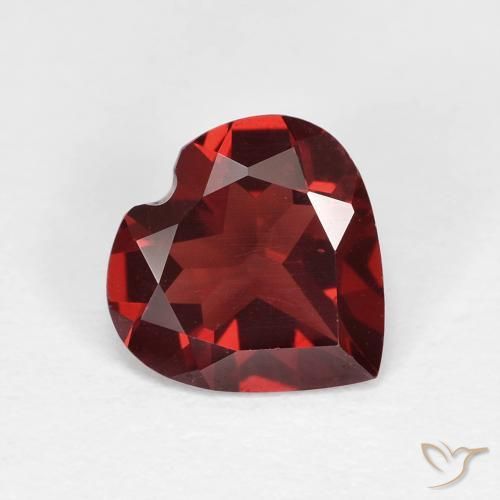 1.70ct Naturale Rosso medio Granato Piropo, Cuore, VVS