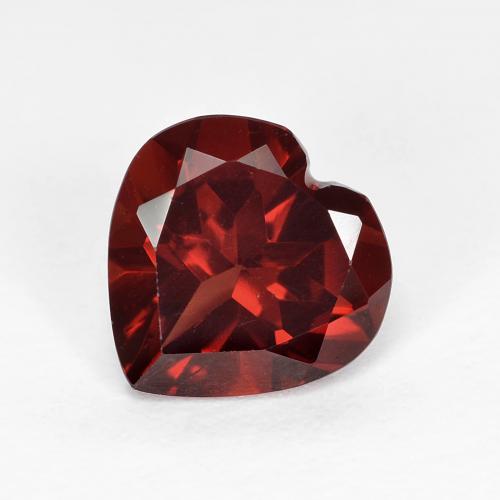 Granato piropo naturale rosso da 1,90 ct, a forma di cuore, VVS-VS