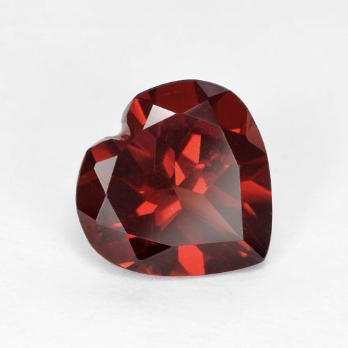 Granato piropo naturale rosso da 1,90 ct, a forma di cuore, VVS-VS