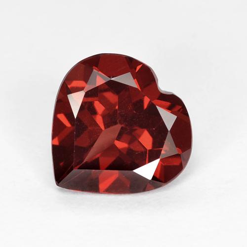 Granato piropo naturale rosso da 1,83 ct, a forma di cuore, VVS-VS