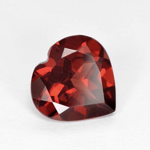 Granato piropo naturale rosso da 1,83 ct, a forma di cuore, VVS-VS
