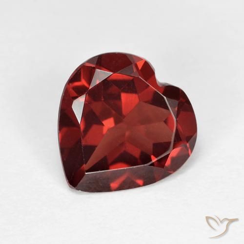 1.86ct Naturale Rosso medio Granato Piropo, Cuore, VVS