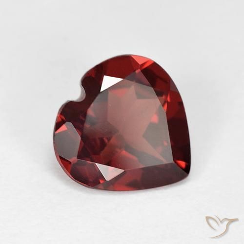 Granato Piropo Sangria rossa naturale da 1.72 ct, Cuore, VVS
