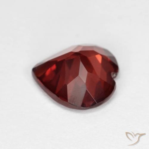 Granato Piropo Sangria rossa naturale da 1.72 ct, Cuore, VVS
