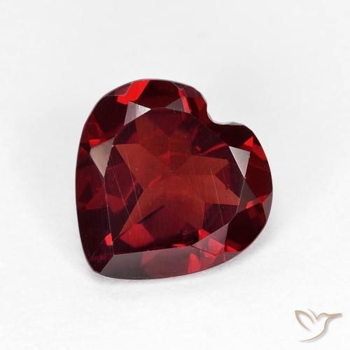 1.69ct Naturale Rosso Sangue Profondo Granato Piropo, Cuore, VVS