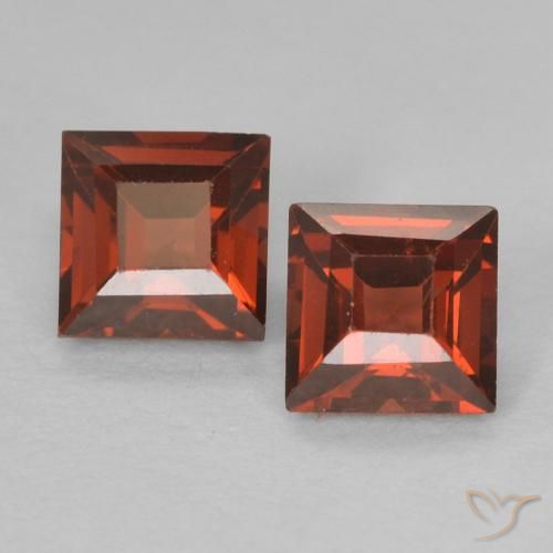 0.91ctw Naturale Rosso medio Granato Piropo, Quadrato, VVS-VS