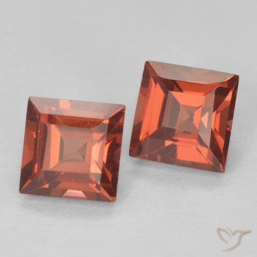 Gemme di Granato Piropo Rosso medio naturale da 0.90 ct, Quadrato, VVS-VS