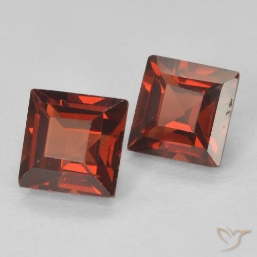 Gemme di Granato Piropo Ribes Rosso naturale da 0.96 ct, Quadrato, VVS-VS
