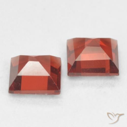 Gemme di Granato Piropo Rosso medio naturale da 0.90 ct, Quadrato, VVS-VS