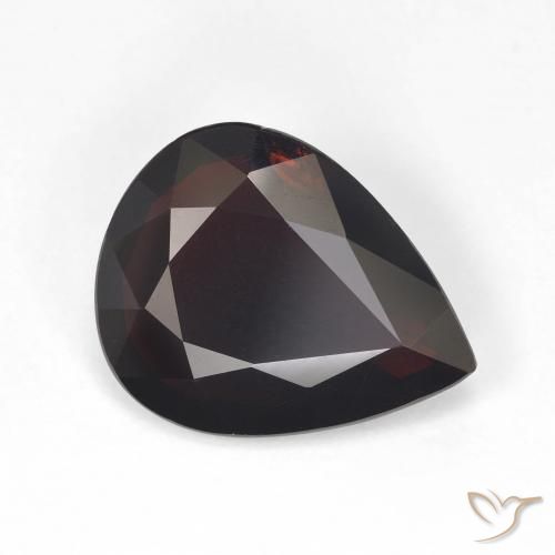 Granato Piropo Rosso mogano naturale da 4.28 ct, Forma a pera, VVS