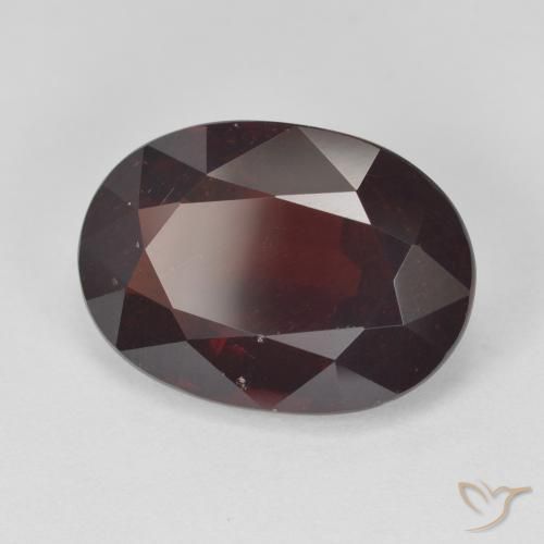 Granato Piropo Rosso nerastro naturale da 9.63 ct, Taglio ovale, VS
